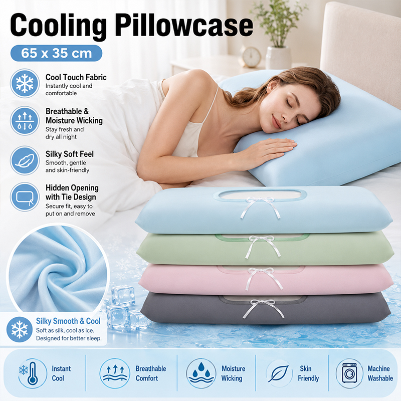 Silk Pillowcase - Наволочка из ледяного шелка, охлаждающая, дышащая,