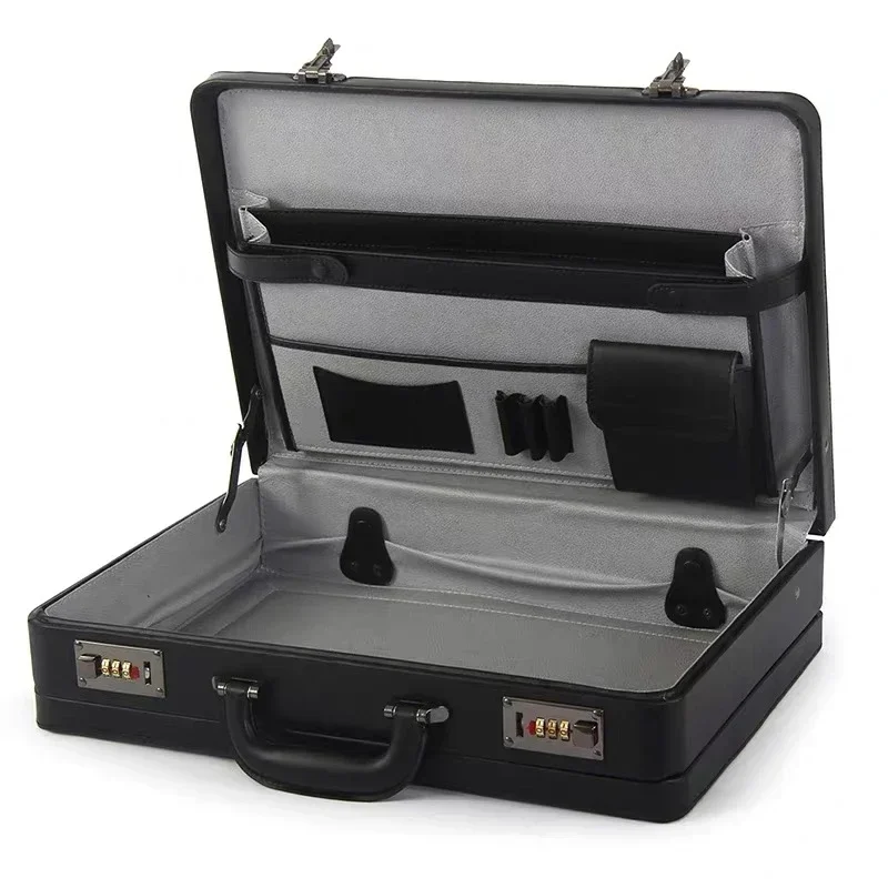 Leather Briefcase - Многофункциональный портативный кожаный портфель-кейс для ноутбука