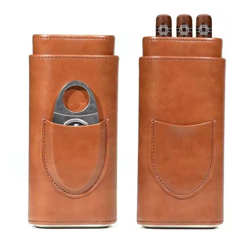 Premium Cigar Case - Кожаный чехол для сигар на 3-х