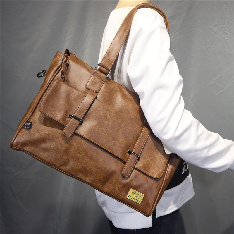 Leather Briefcase - Корейская модельерская кожаная сумка на плечо,