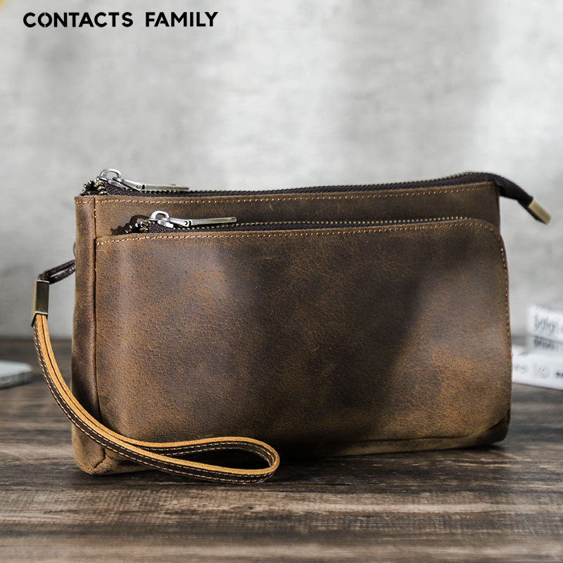 Коричнево-черная кожаная сумка – обзор и цена Leather Wallet Men