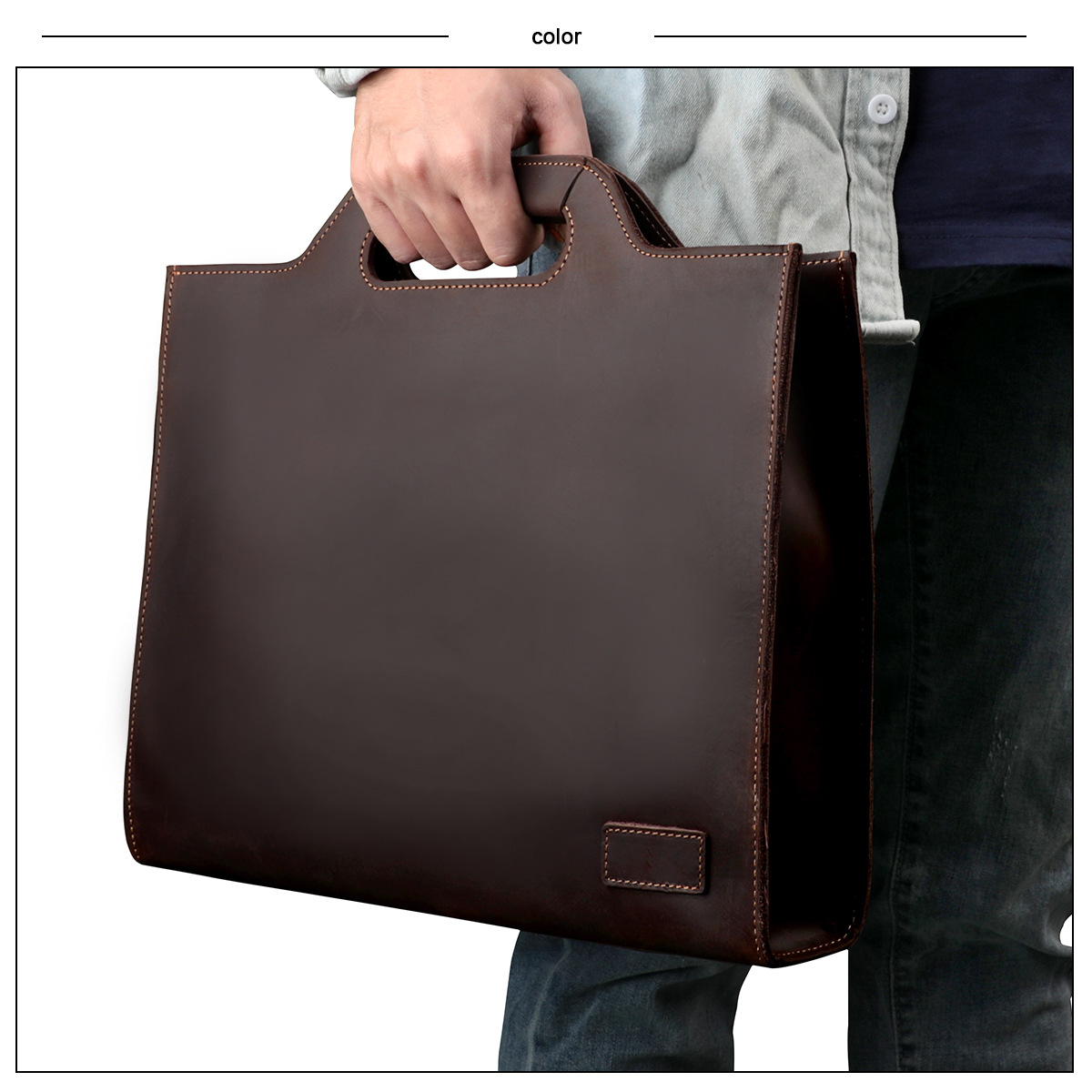 Мужская сумка для ноутбука, му – обзор и цена Leather Briefcase